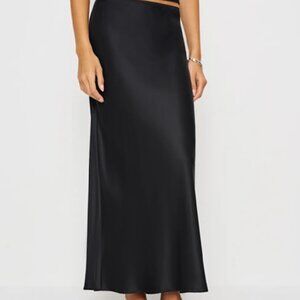 REFORMATION Layla Silk Skirt in Black, size 4
